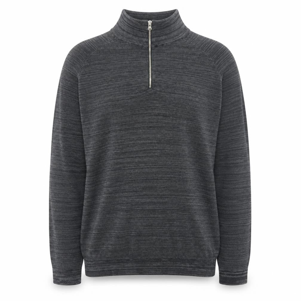 Primark Men's Grey 2XL 1/4 Zip High Neck Cotton Jumper