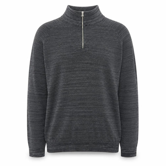 Primark Men's Grey 2XL 1/4 Zip High Neck Cotton Jumper