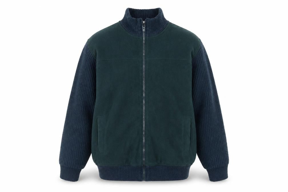 James Pringle Men's Green Full Zip Fleece Jacket Lined Size L