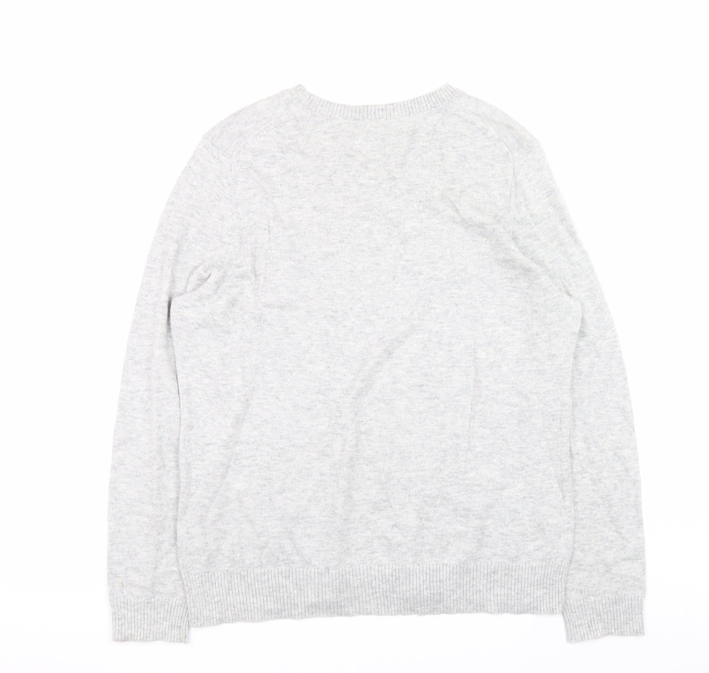 John Lewis Women’s Grey Floral Knit Crew Neck Jumper Size 14
