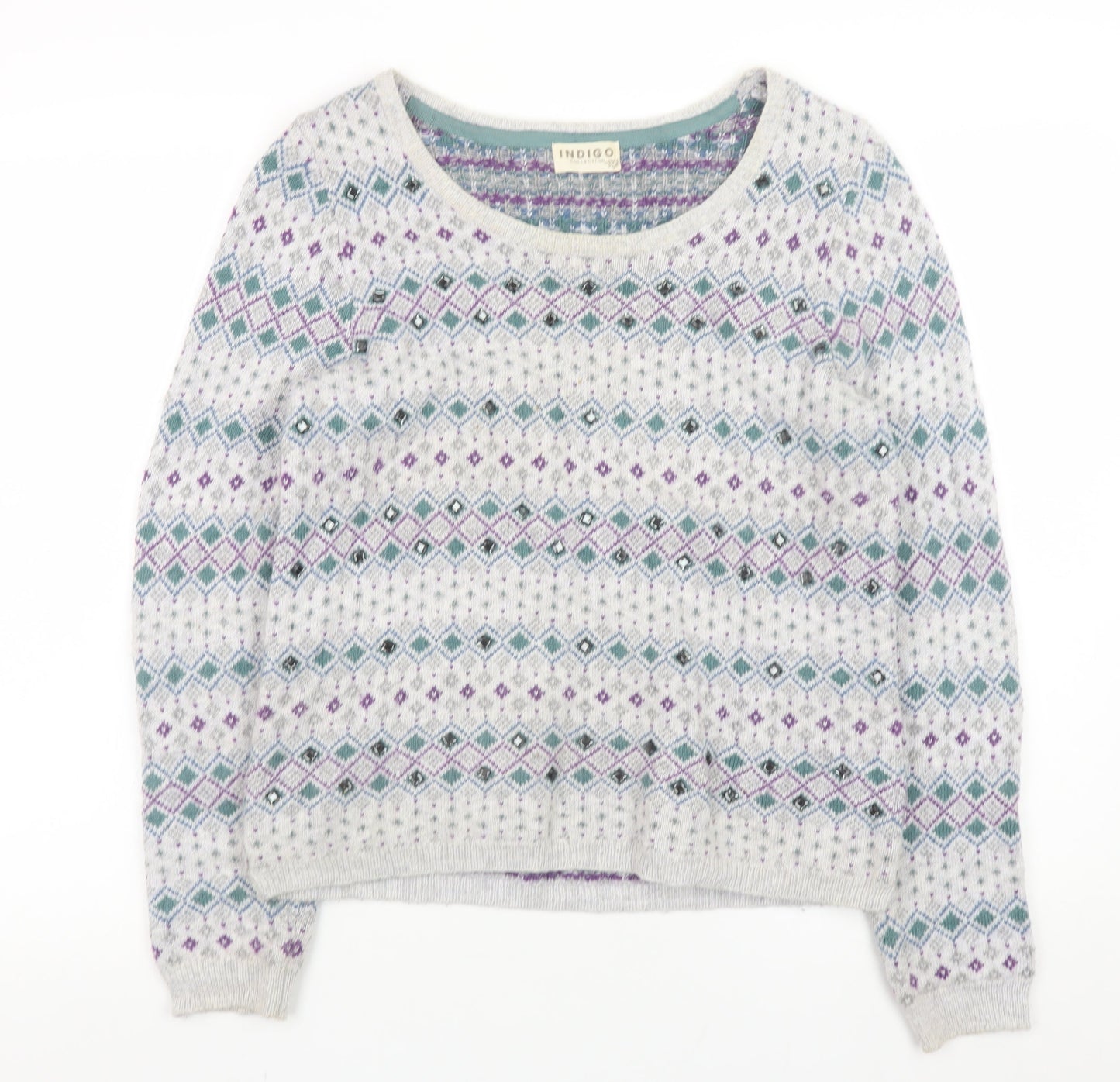 Marks and Spencer Women’s Multicoloured Fair Isle Knit Jumper Size 12