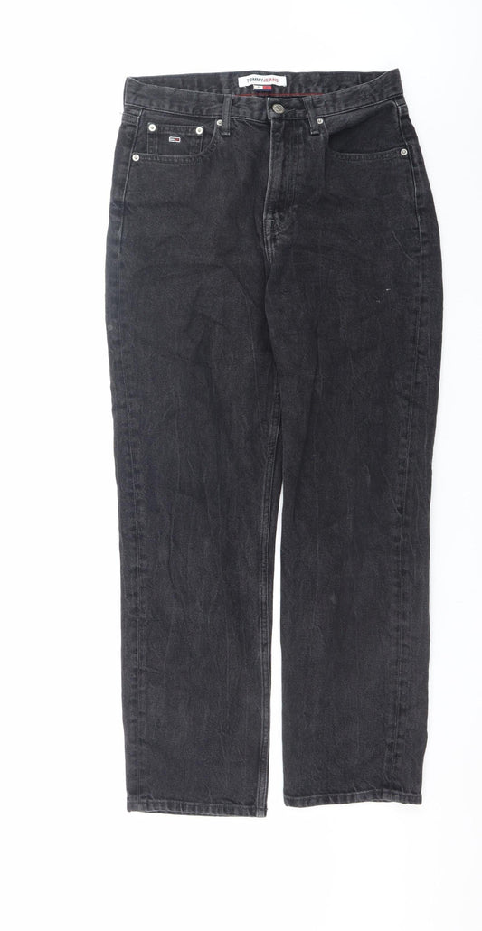 Tommy Jeans Men's Black 28x32 Straight Fit Denim Jeans