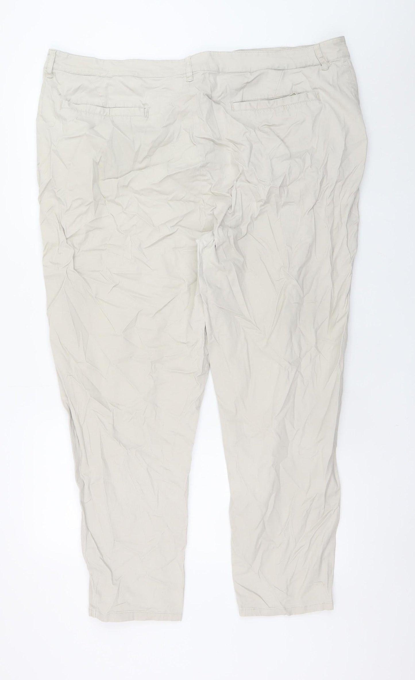 ASOS Men’s Beige Chino Trousers Size 44W 32L Regular Fit Cotton