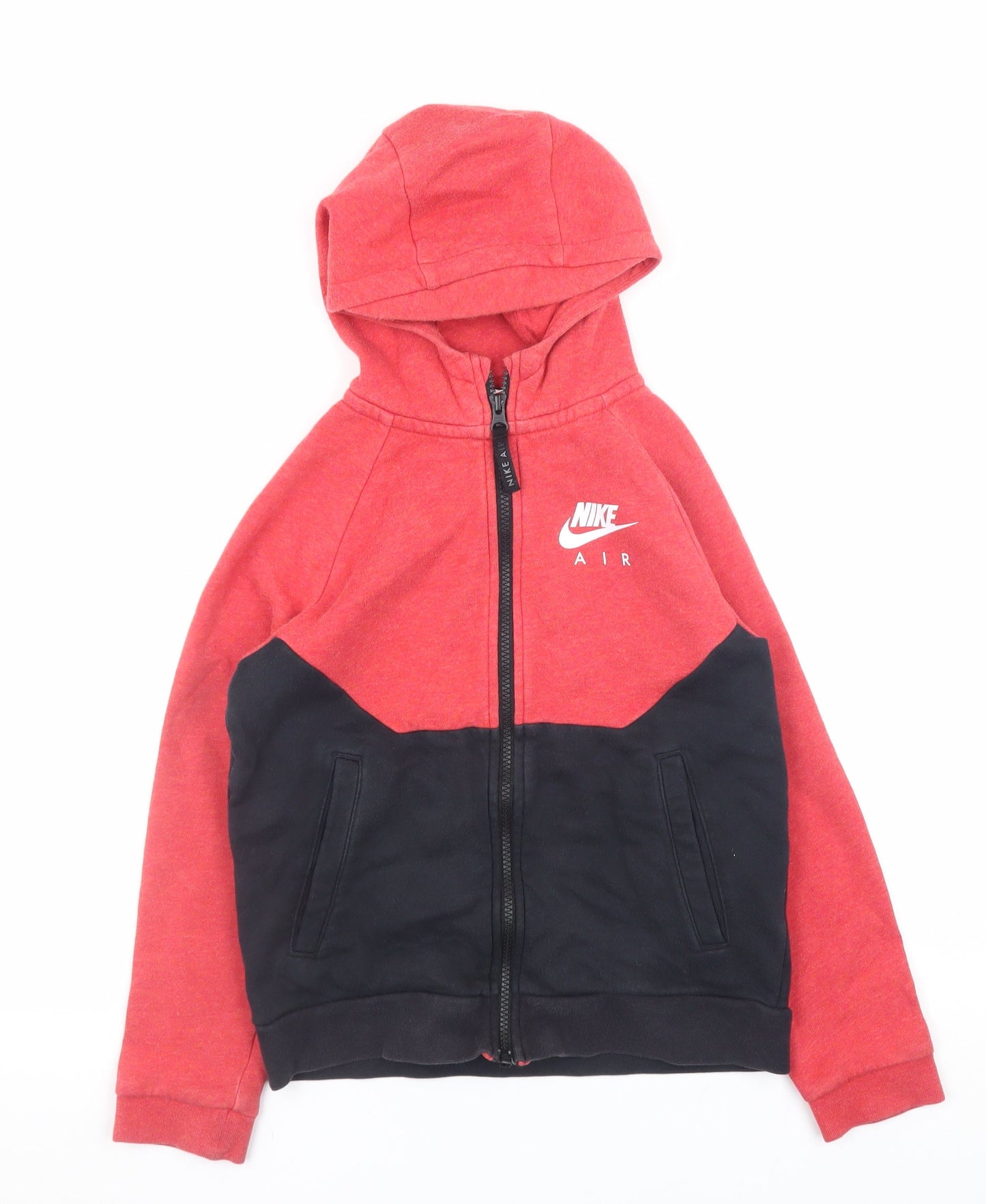 Nike Teens Red Full Zip Hoodie Air Logo Sportswear Size S 8-10yrs