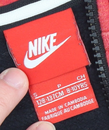 Nike Teens Red Full Zip Hoodie Air Logo Sportswear Size S 8-10yrs