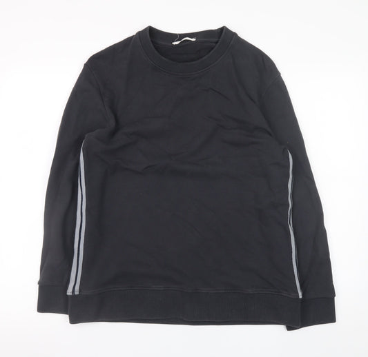 Mr P. Men's Black Cotton Crew Neck Sweatshirt Size M Classic Fit
