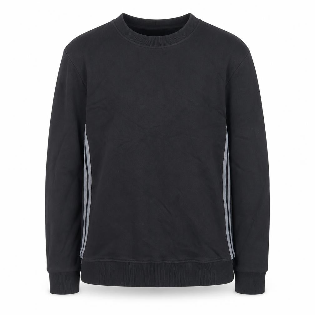 Mr P. Men's Black Cotton Crew Neck Sweatshirt Size M Classic Fit