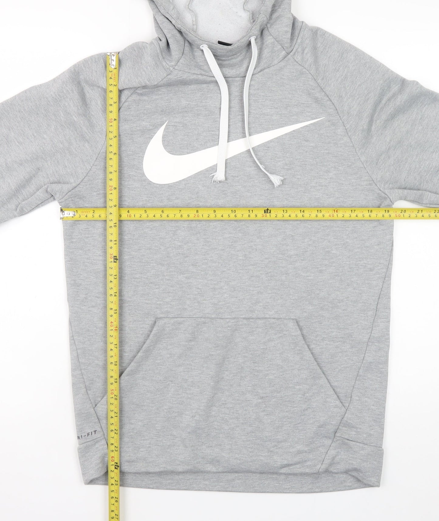Nike Men's Grey Dri-FIT Pullover Hoodie S Regular Fit Sportswear