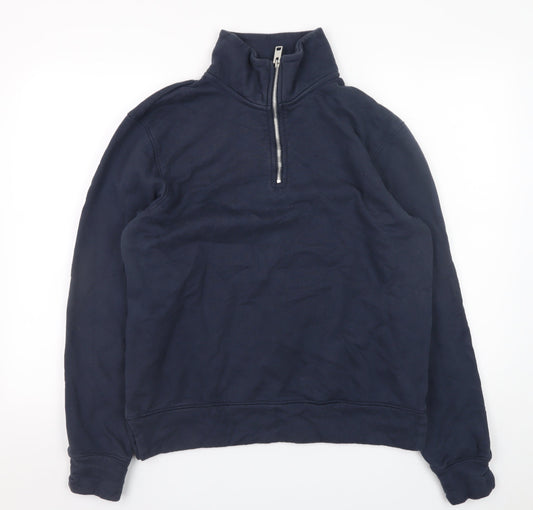 Casual Friday Men's Blue Cotton 1/2 Zip Sweatshirt Size M