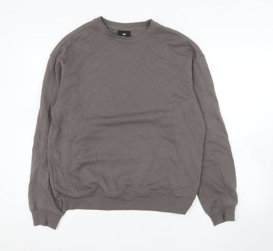 H&M Men’s Brown Loose Fit Crew Neck Sweatshirt Size S