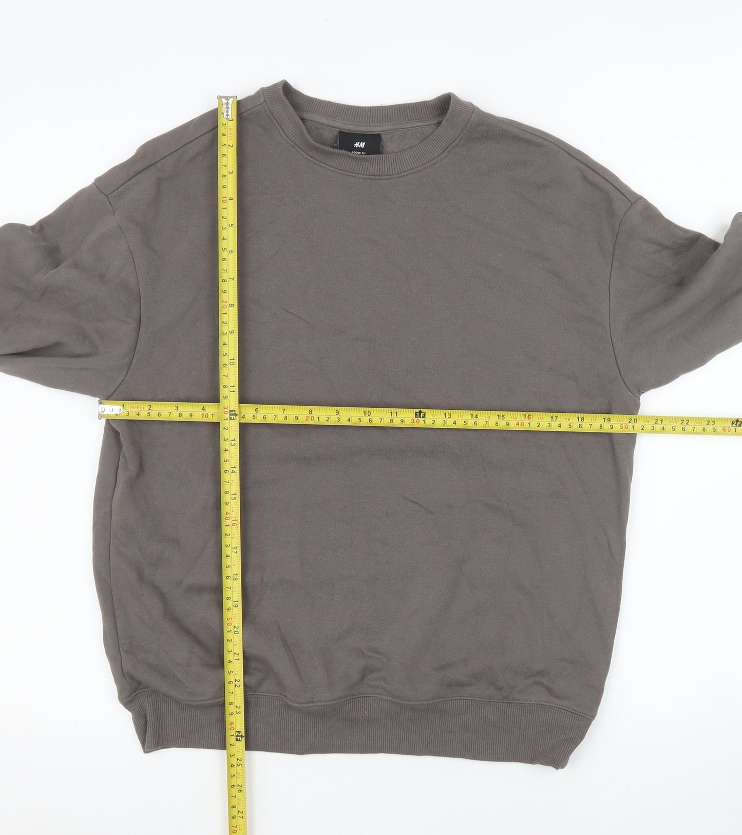 H&M Men’s Brown Loose Fit Crew Neck Sweatshirt Size S