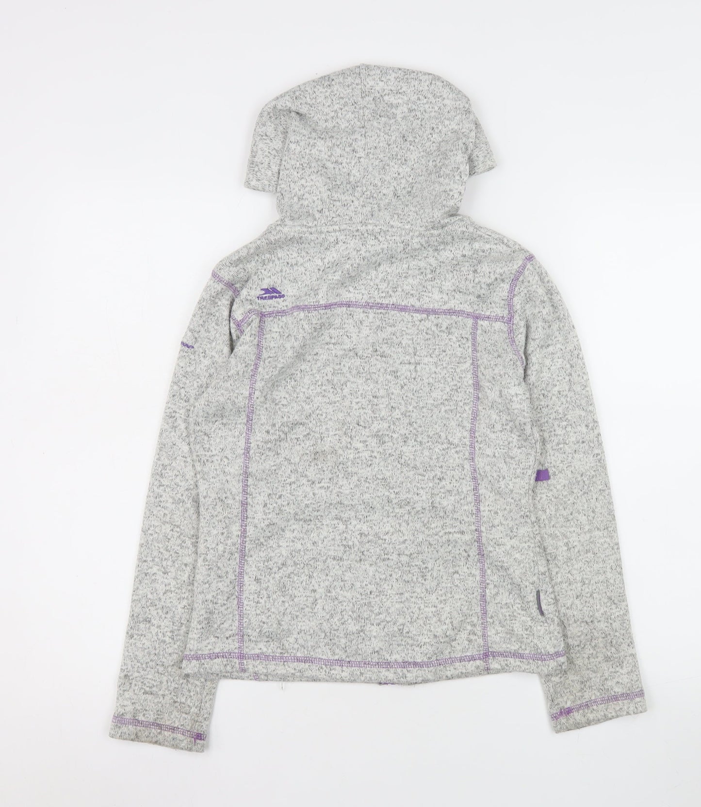 Trespass Girls Grey Hooded Full Zip Fleece Jacket 9-10 Years