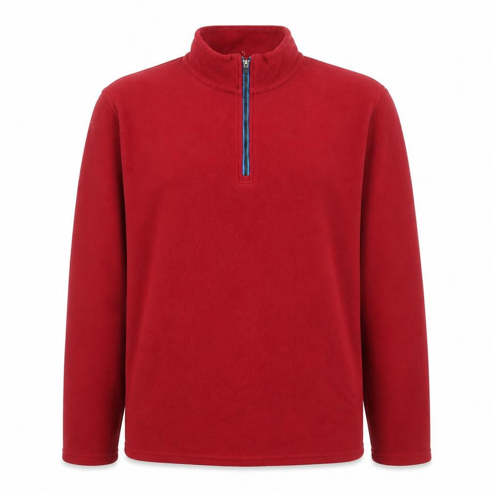 Crane Mens Red Fleece 1/4 Zip Pullover Sweatshirt Size M
