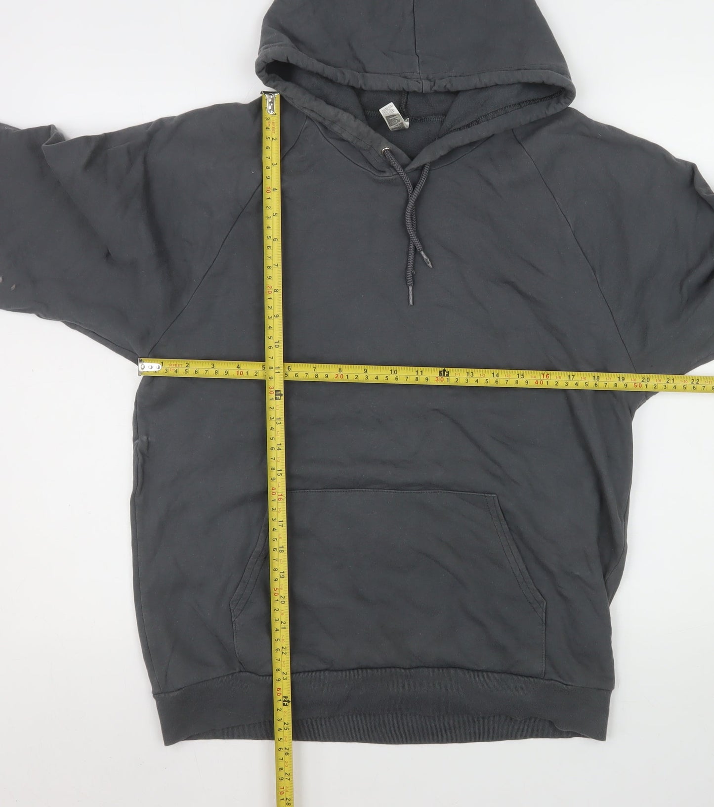 American Apparel Men’s Grey Graphic Pullover Hoodie Size M Regular Fit