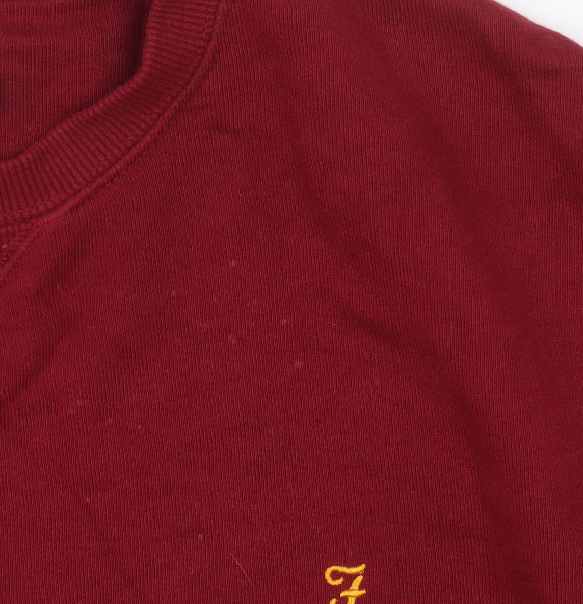 Farah Men's Red Crew Neck Pullover Sweatshirt Size M Cotton
