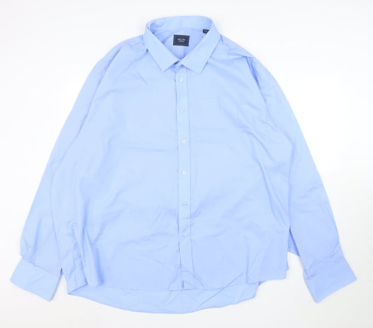 Fellini Men's Blue Non-Iron Regular Fit Long Sleeve Dress Shirt XL