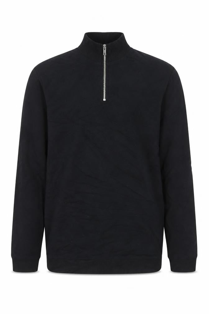 ASOS DESIGN Men's Black 1/2 Zip High Neck Pullover Sweatshirt M