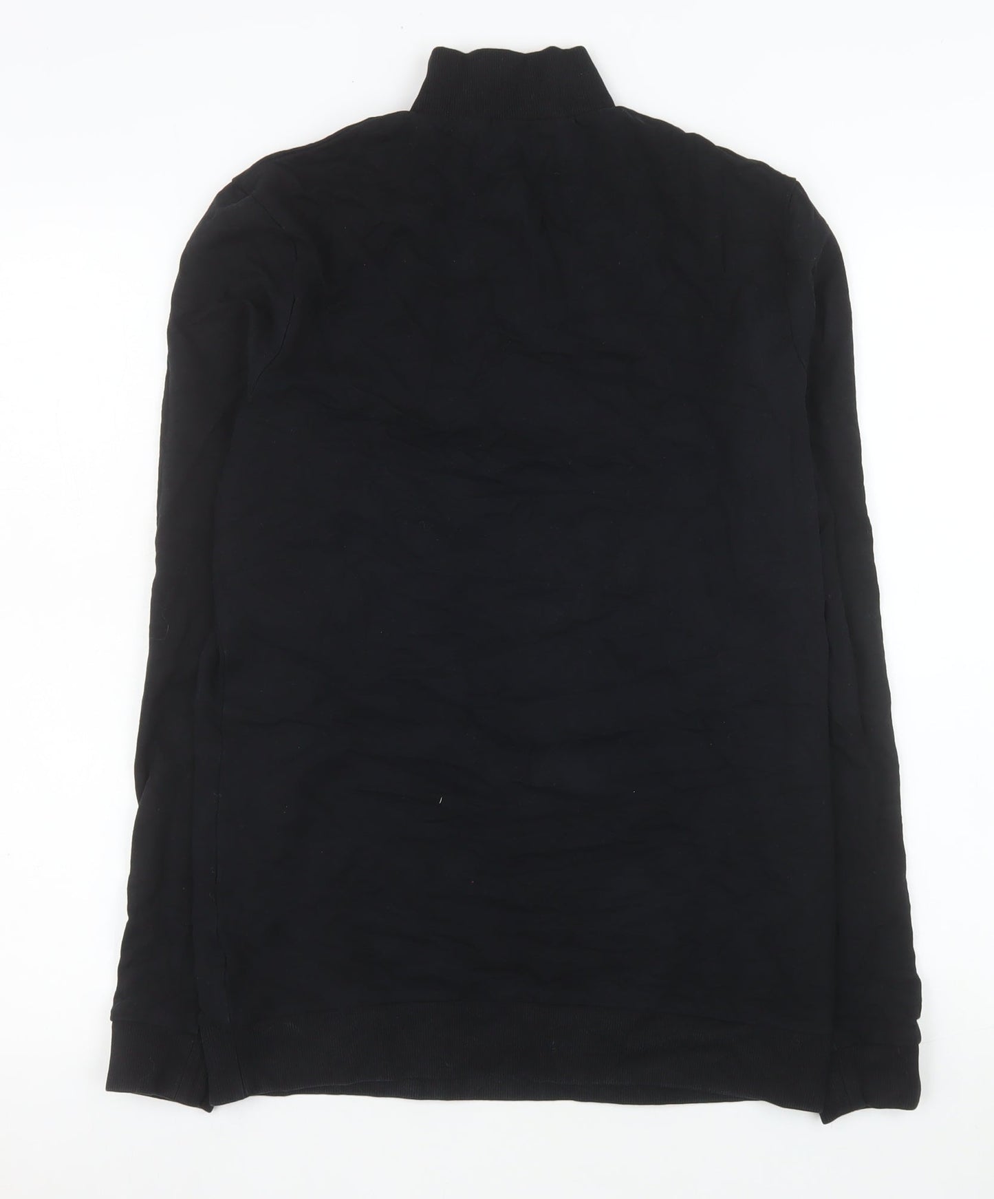 ASOS DESIGN Men's Black 1/2 Zip High Neck Pullover Sweatshirt M