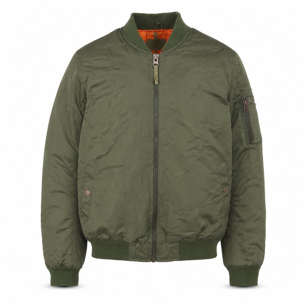 Topman Men's Green Bomber Jacket Size S Classic Polyester Lined