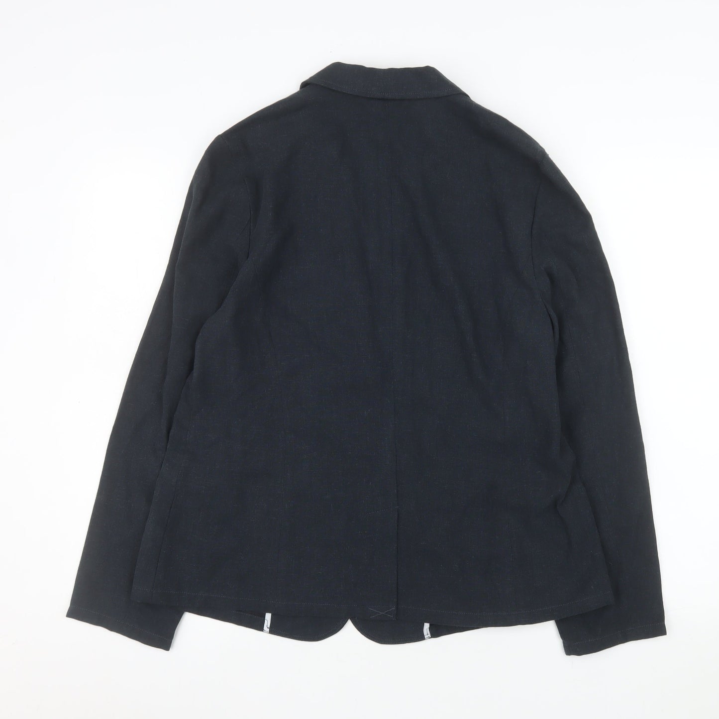 Rohan Women's Black Linen Blend Two Button Blazer Size 16