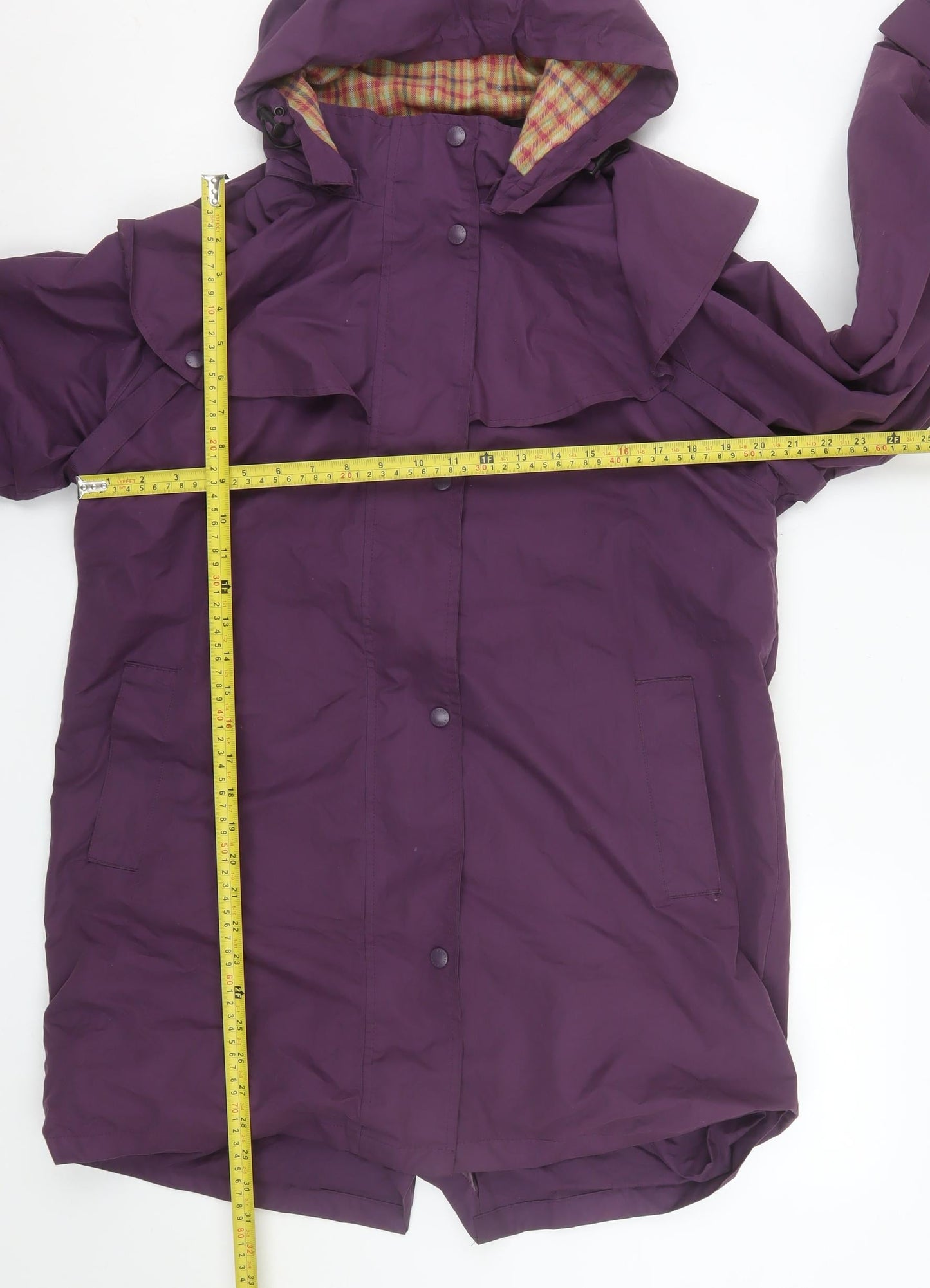 Arctic Storm Women's Purple Waterproof Hooded Rain Coat Size 12
