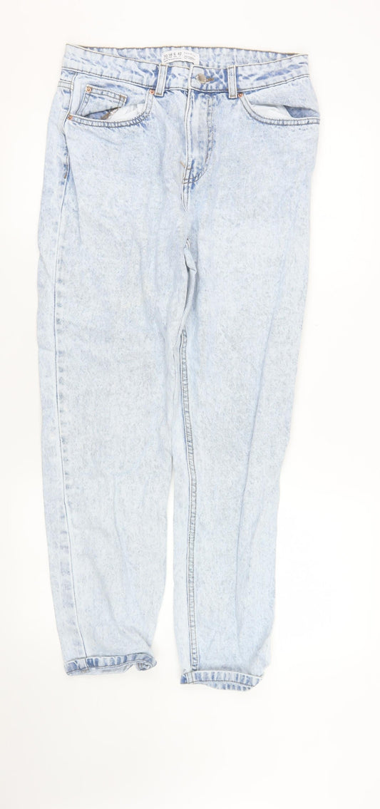 Primark Women Blue Size 10 Mom High-Waist Acid Wash Jeans