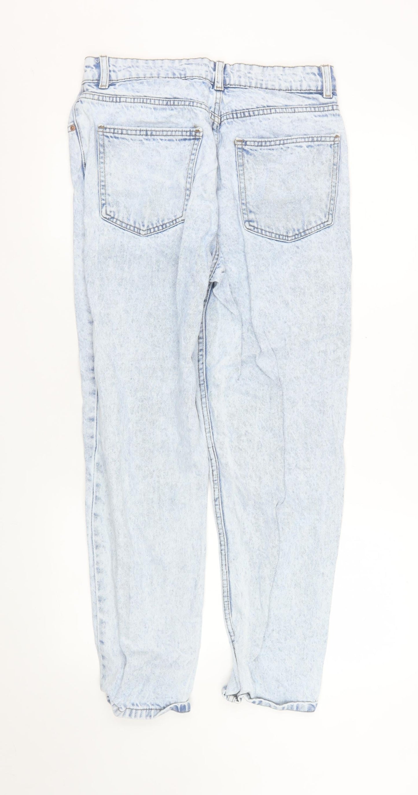 Primark Women Blue Size 10 Mom High-Waist Acid Wash Jeans