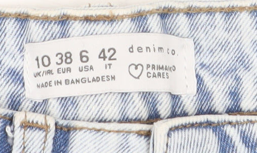 Primark Women Blue Size 10 Mom High-Waist Acid Wash Jeans