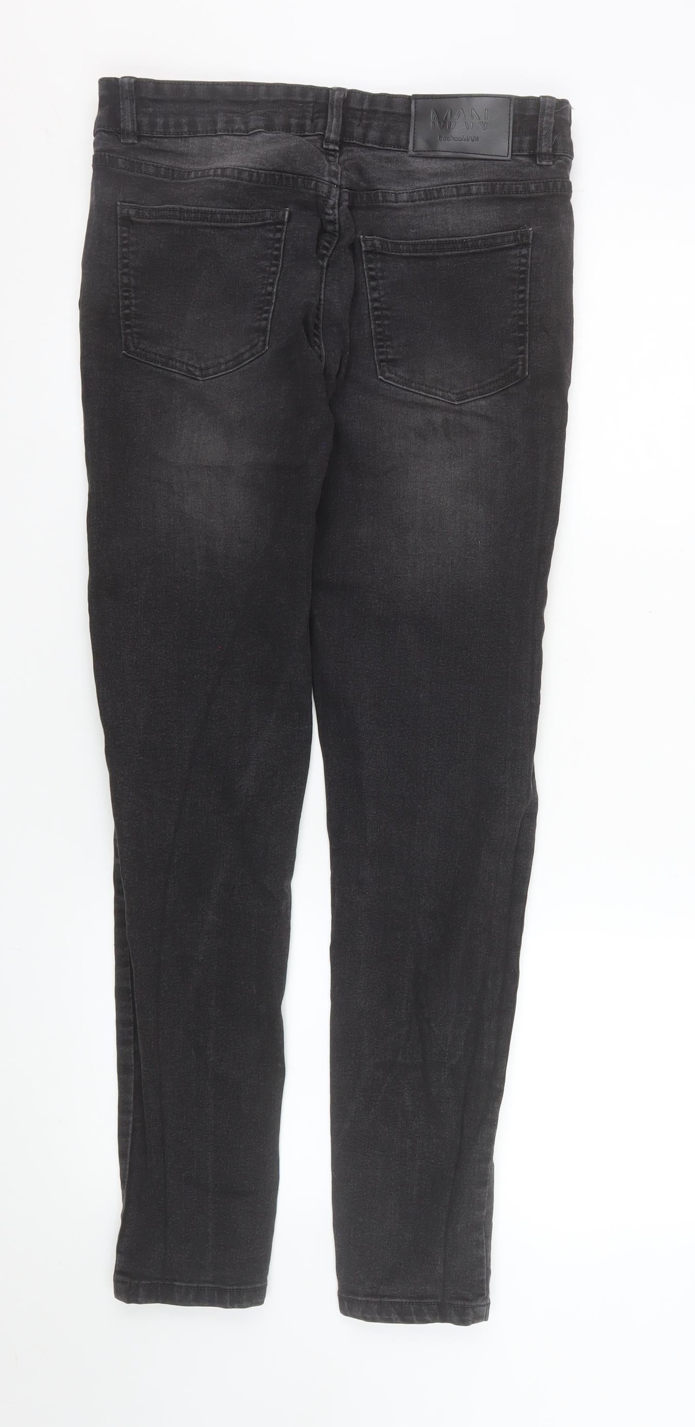boohooMAN Men’s Black Slim Skinny Jeans Size 32 Dark Wash Denim