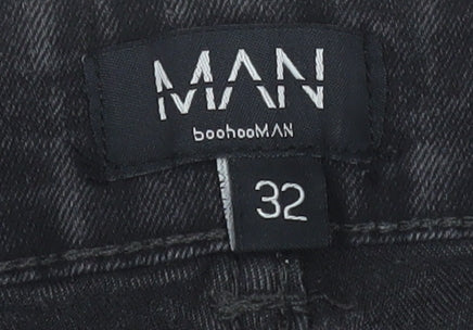 boohooMAN Men’s Black Slim Skinny Jeans Size 32 Dark Wash Denim