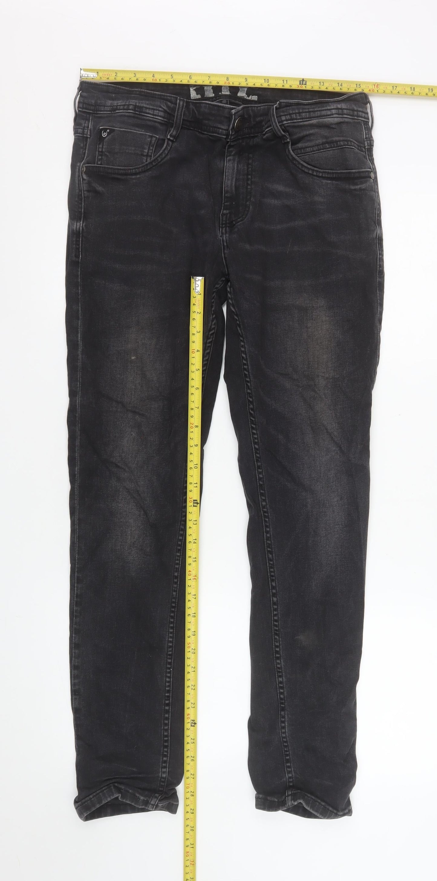 Duck and Cover Men’s Black Slim Fit Straight Jeans 32R