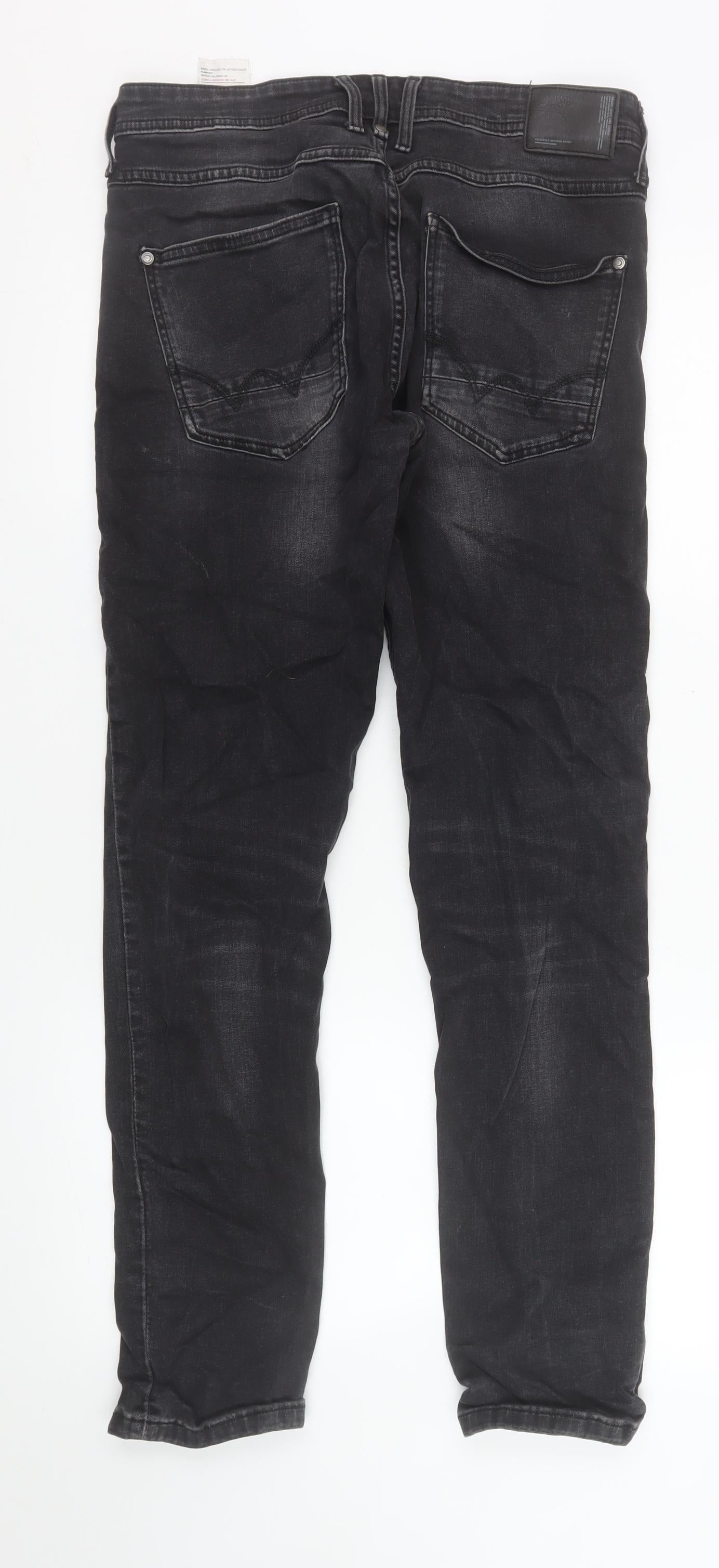 Duck and Cover Men’s Black Slim Fit Straight Jeans 32R