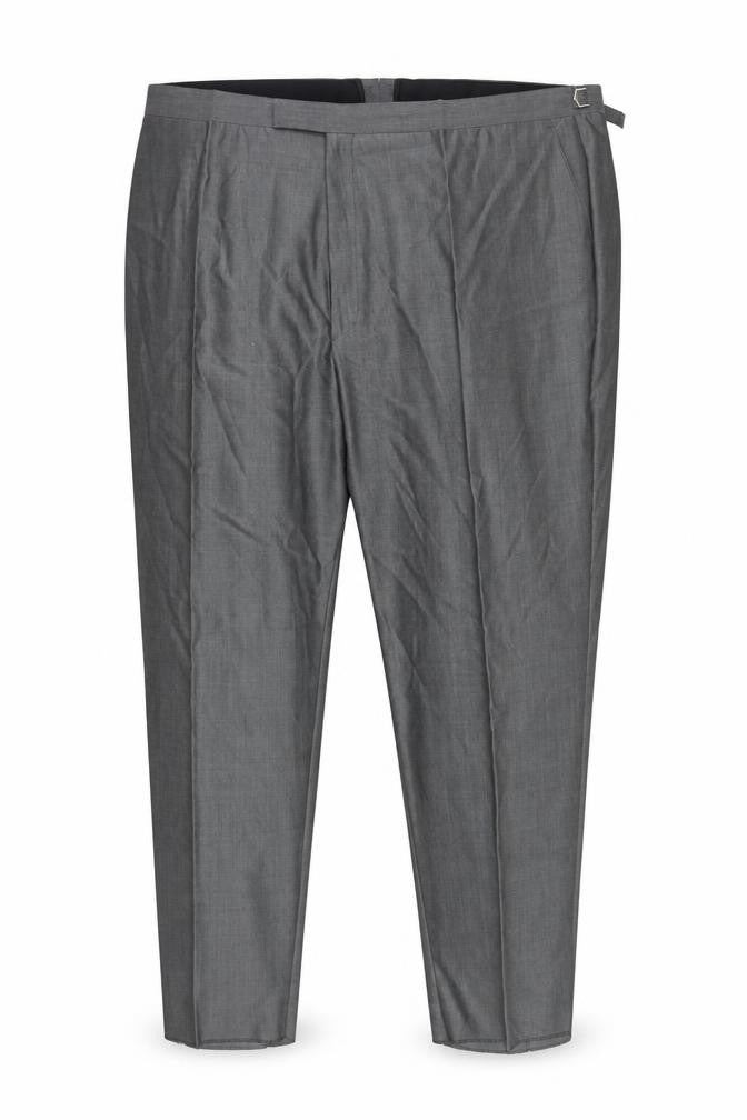 Torre Men Grey 58S Wool Mohair Formal Dress Trousers