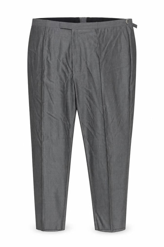 Torre Men Grey 58S Wool Mohair Formal Dress Trousers