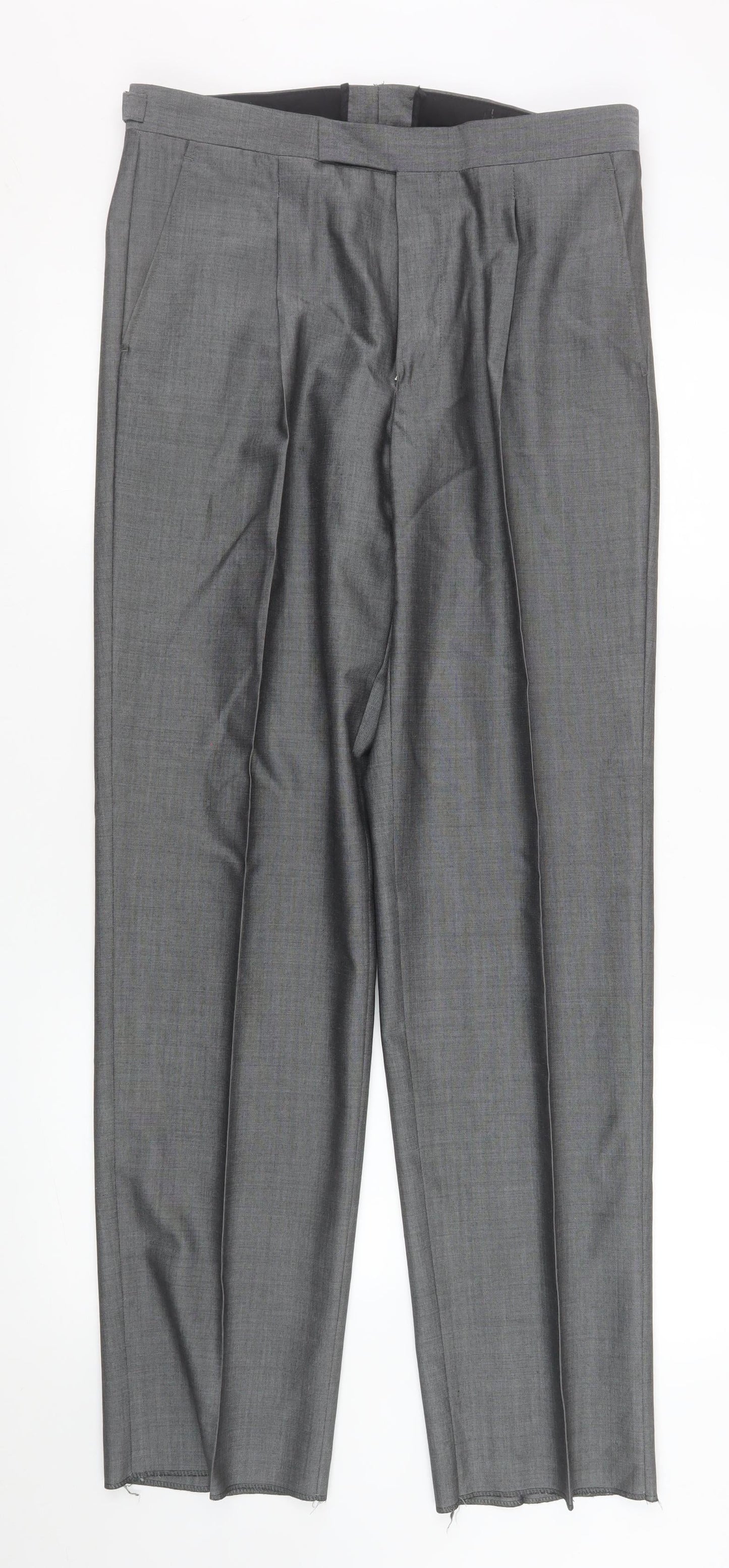 Torre Cerimonia Men's Grey Wool Blend Dress Pants 32R Formal Trousers