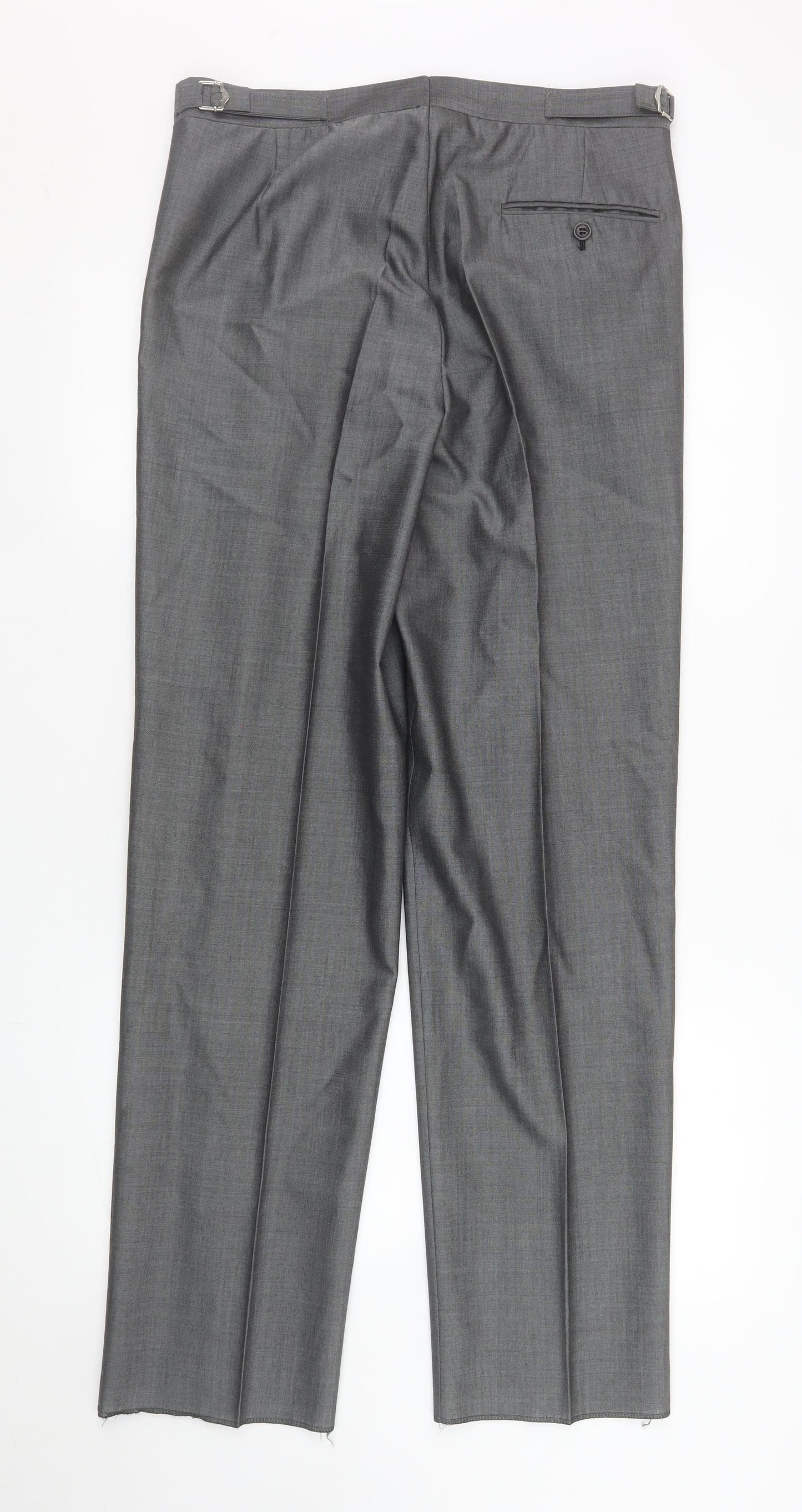 Torre Cerimonia Men's Grey Wool Blend Dress Pants 32R Formal Trousers