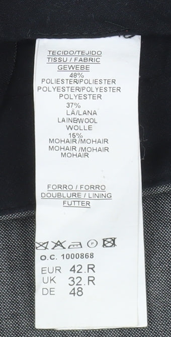 Torre Cerimonia Men's Grey Wool Blend Dress Pants 32R Formal Trousers