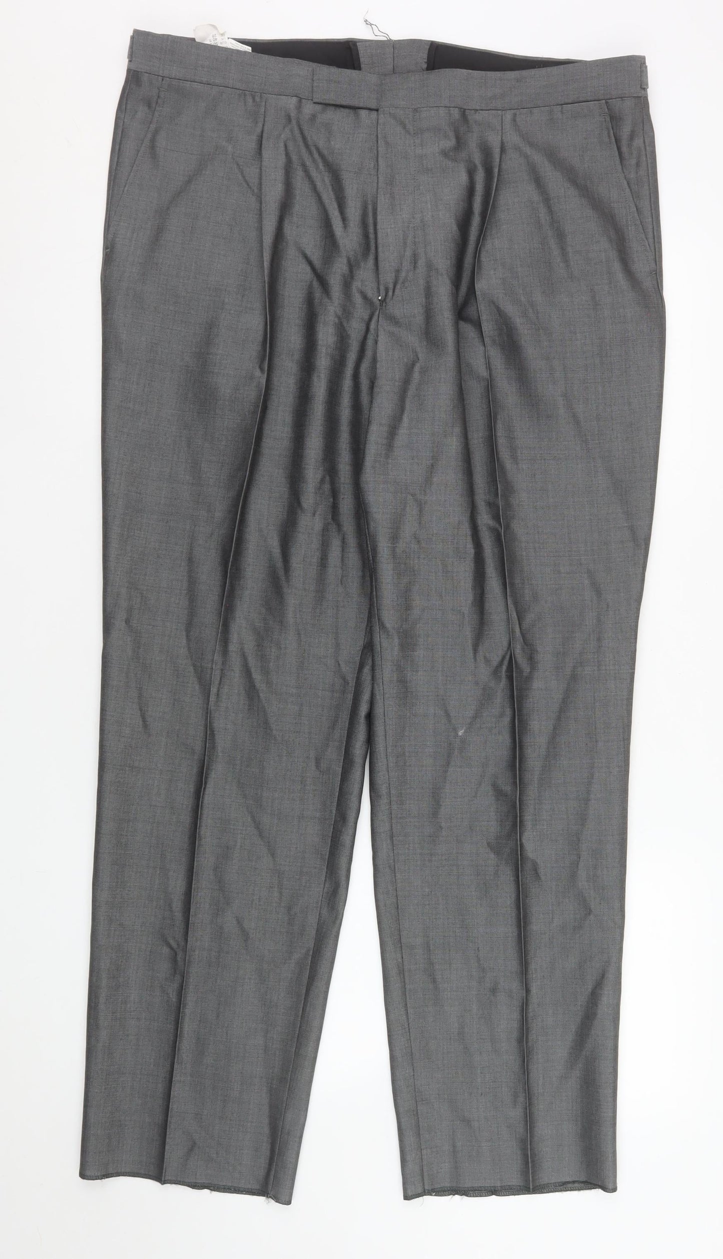 Torre Men’s Grey Wool Blend Pleated Dress Trousers Size 40S