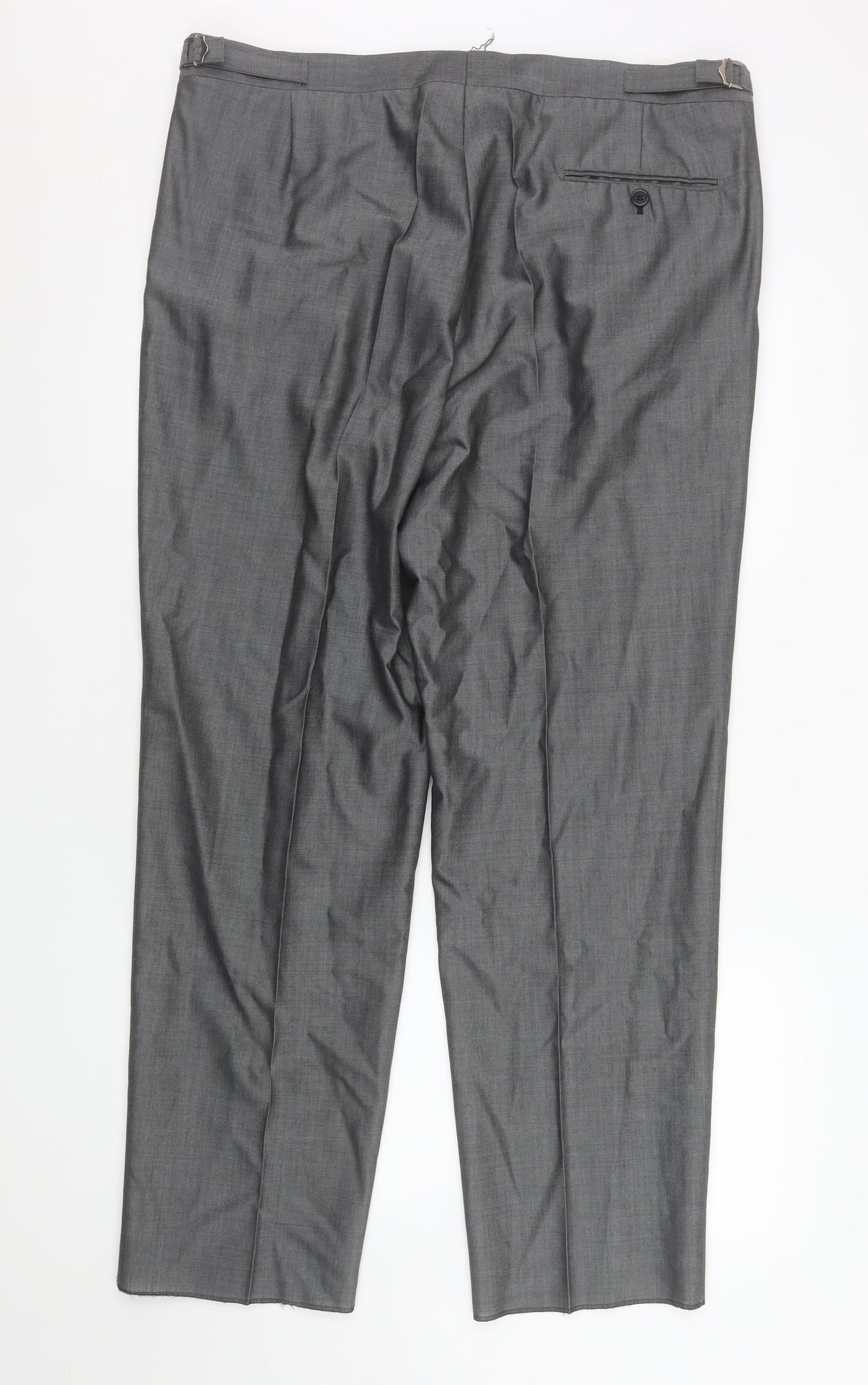 Torre Men’s Grey Wool Blend Pleated Dress Trousers Size 40S