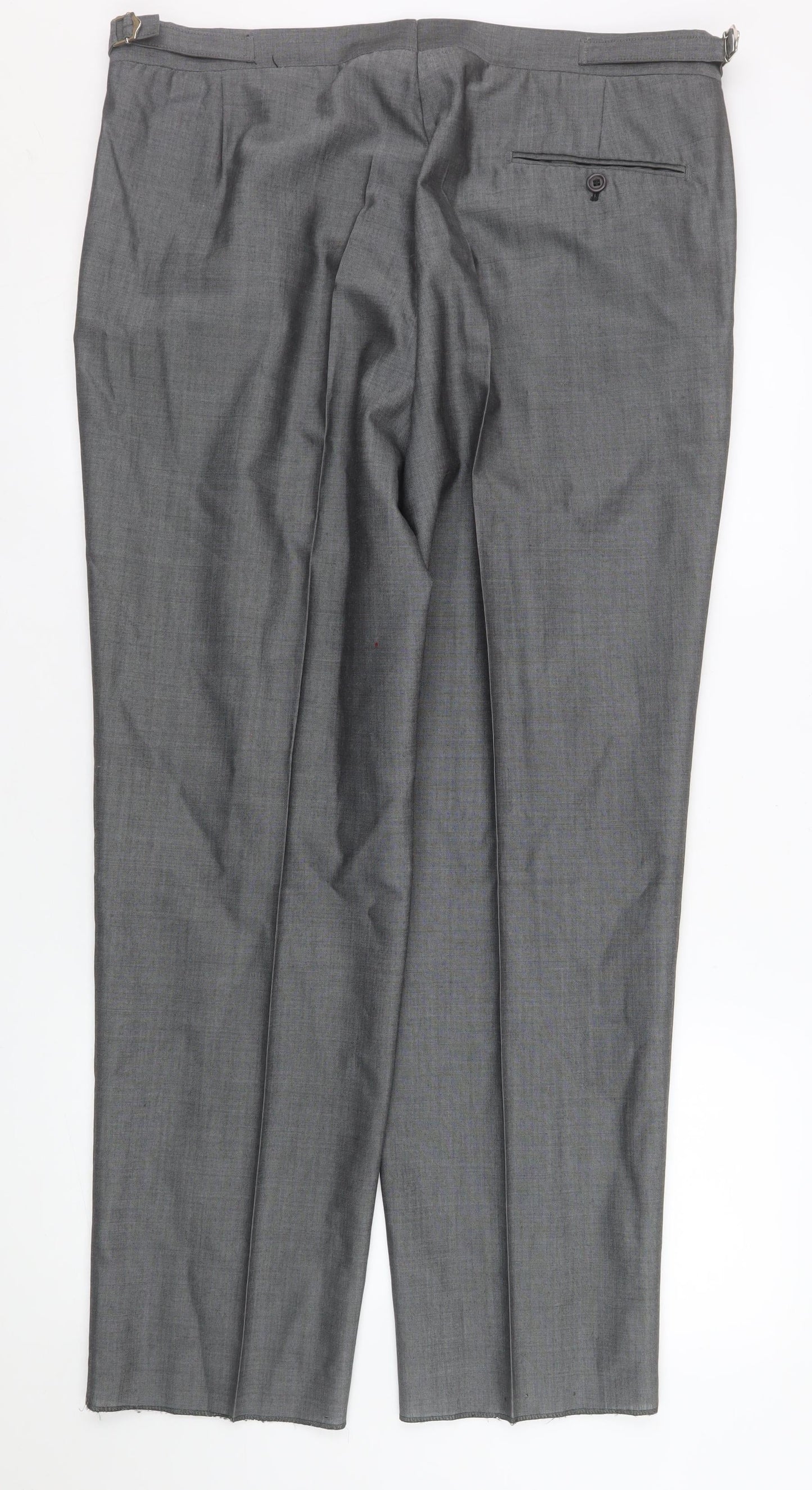 Torre Men’s Grey Pleated Formal Wool Blend Dress Trousers Size 38R