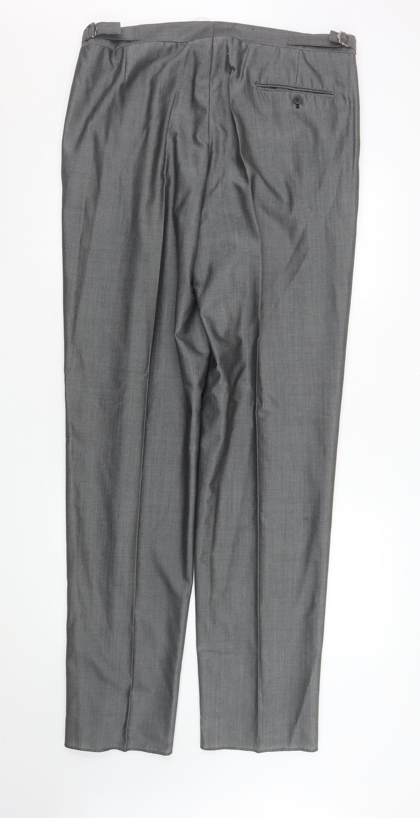 Torre Cerimonia Men's Grey Dress Pants Size XL Wool Blend Pleated Formal Trousers