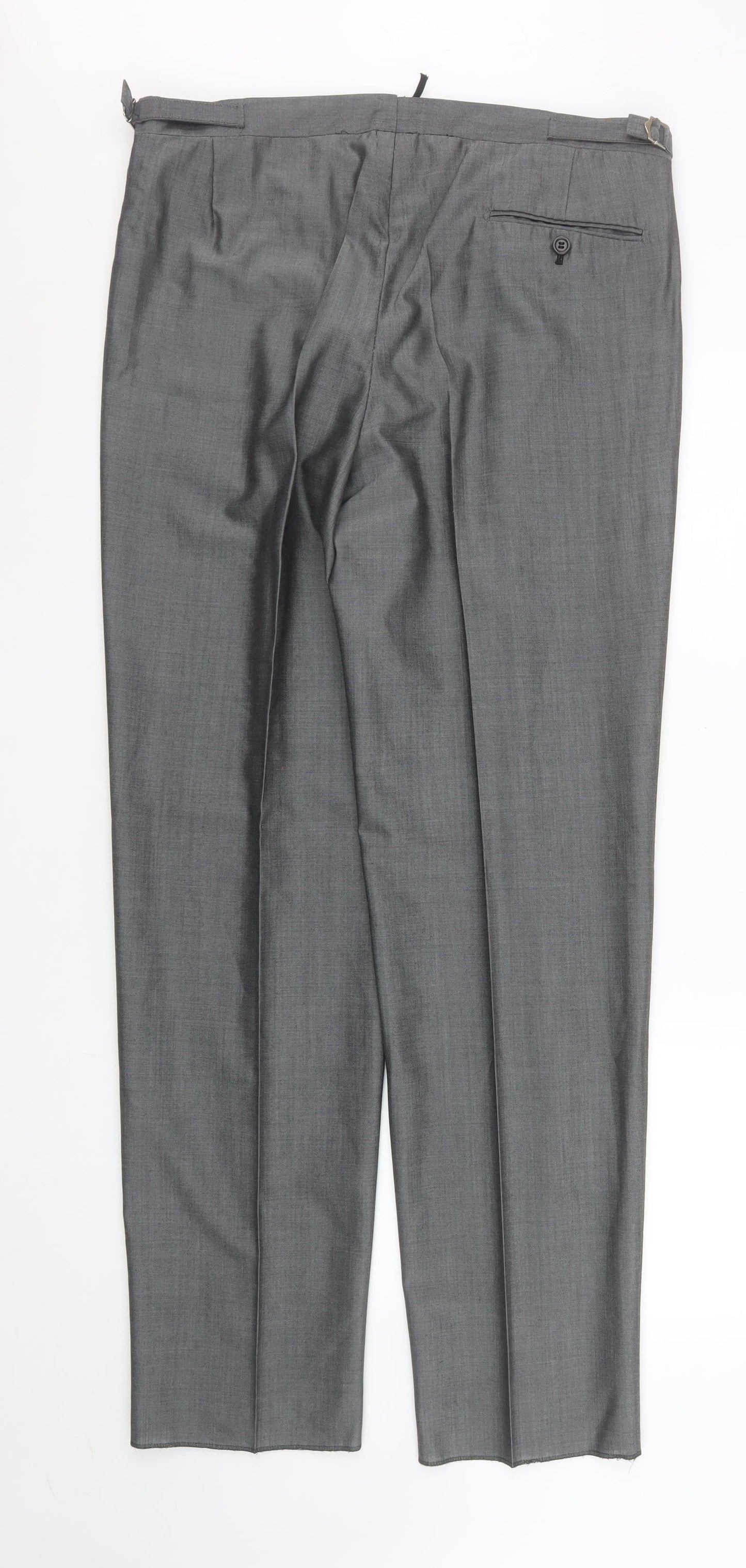 Torre Cerimonia Men's Grey 36L Formal Dress Trousers Wool Mohair Blend