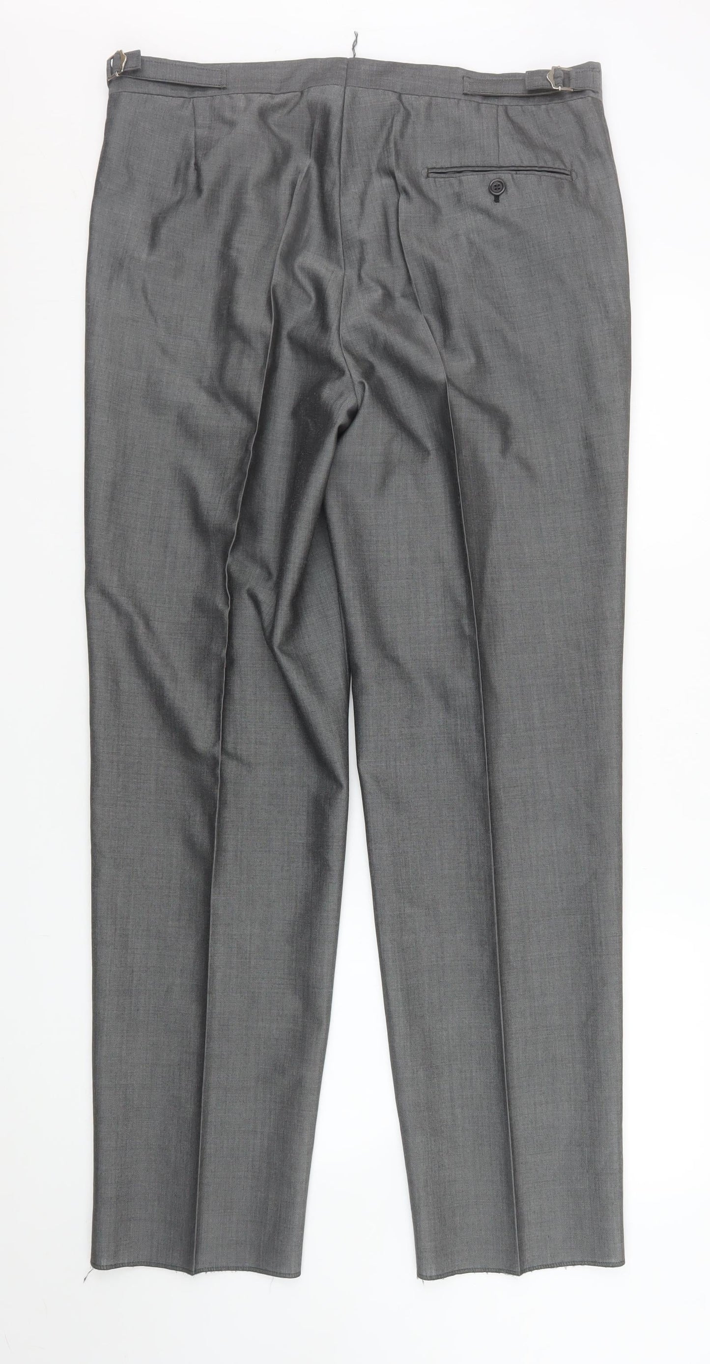 Torre Men's Grey Wool Mohair Blend Dress Trousers 36R Classic Fit