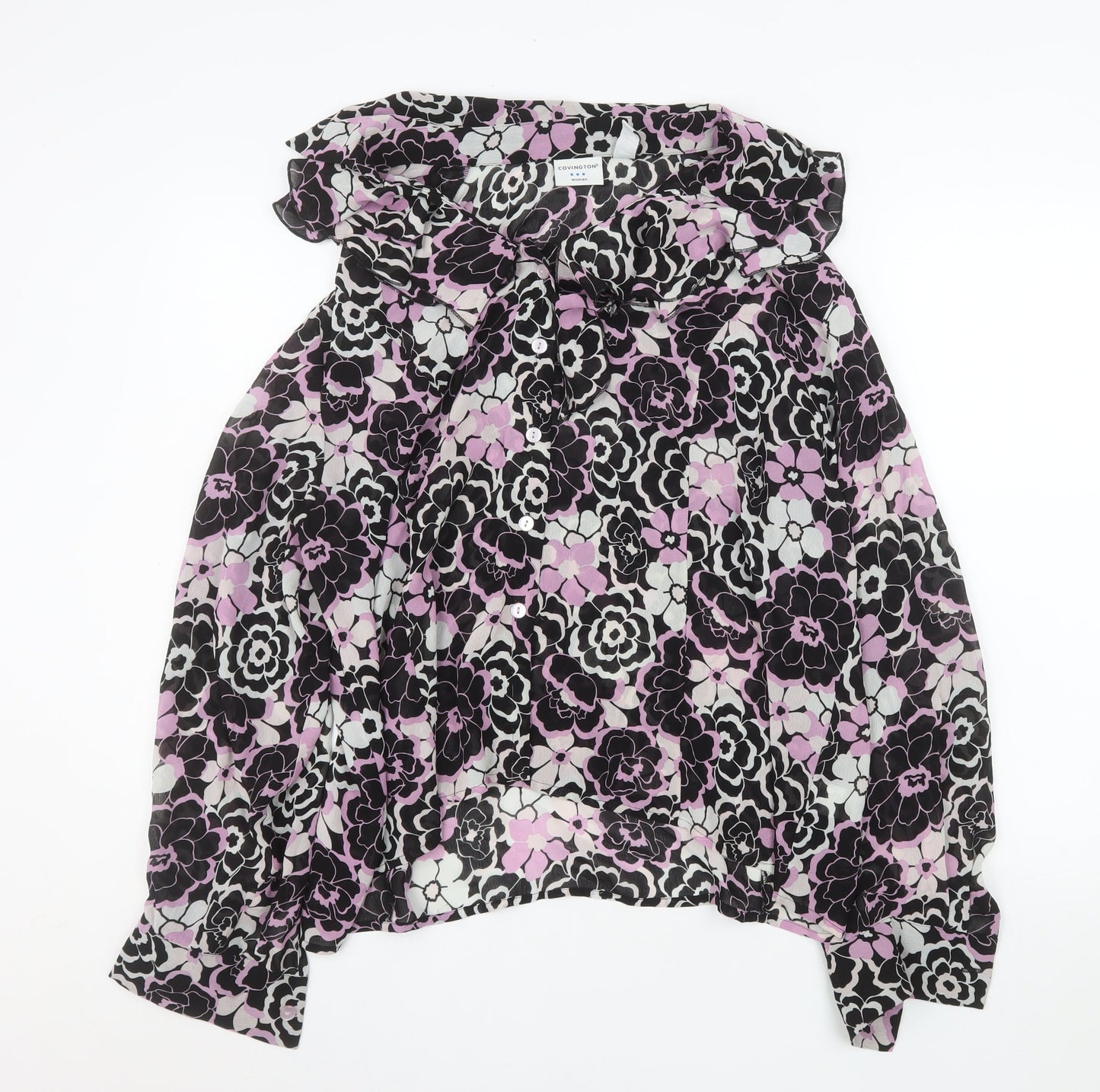 Covington Women’s Multicoloured Floral Chiffon Blouse 18 Plus Tunic Style