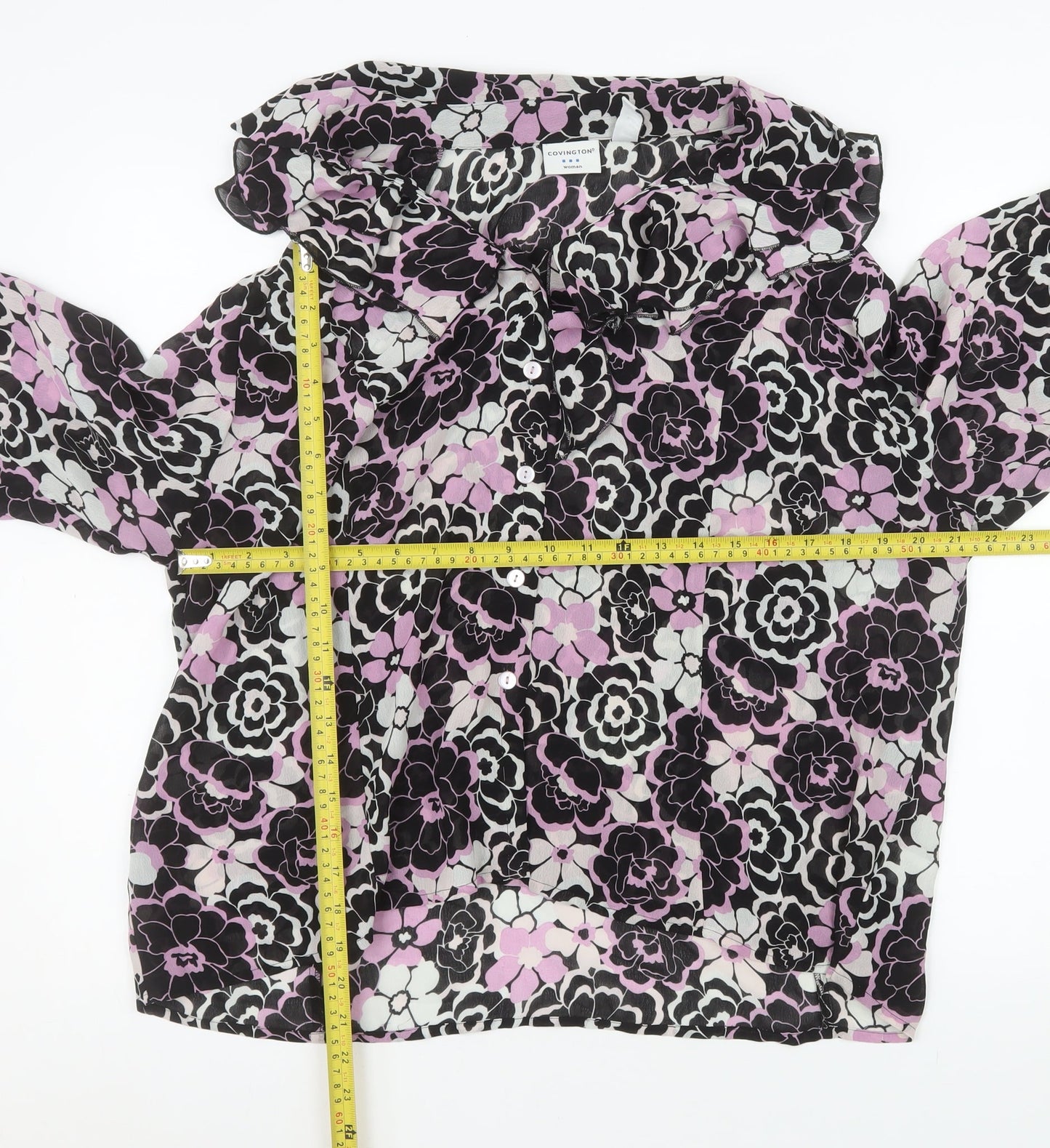 Covington Women’s Multicoloured Floral Chiffon Blouse 18 Plus Tunic Style