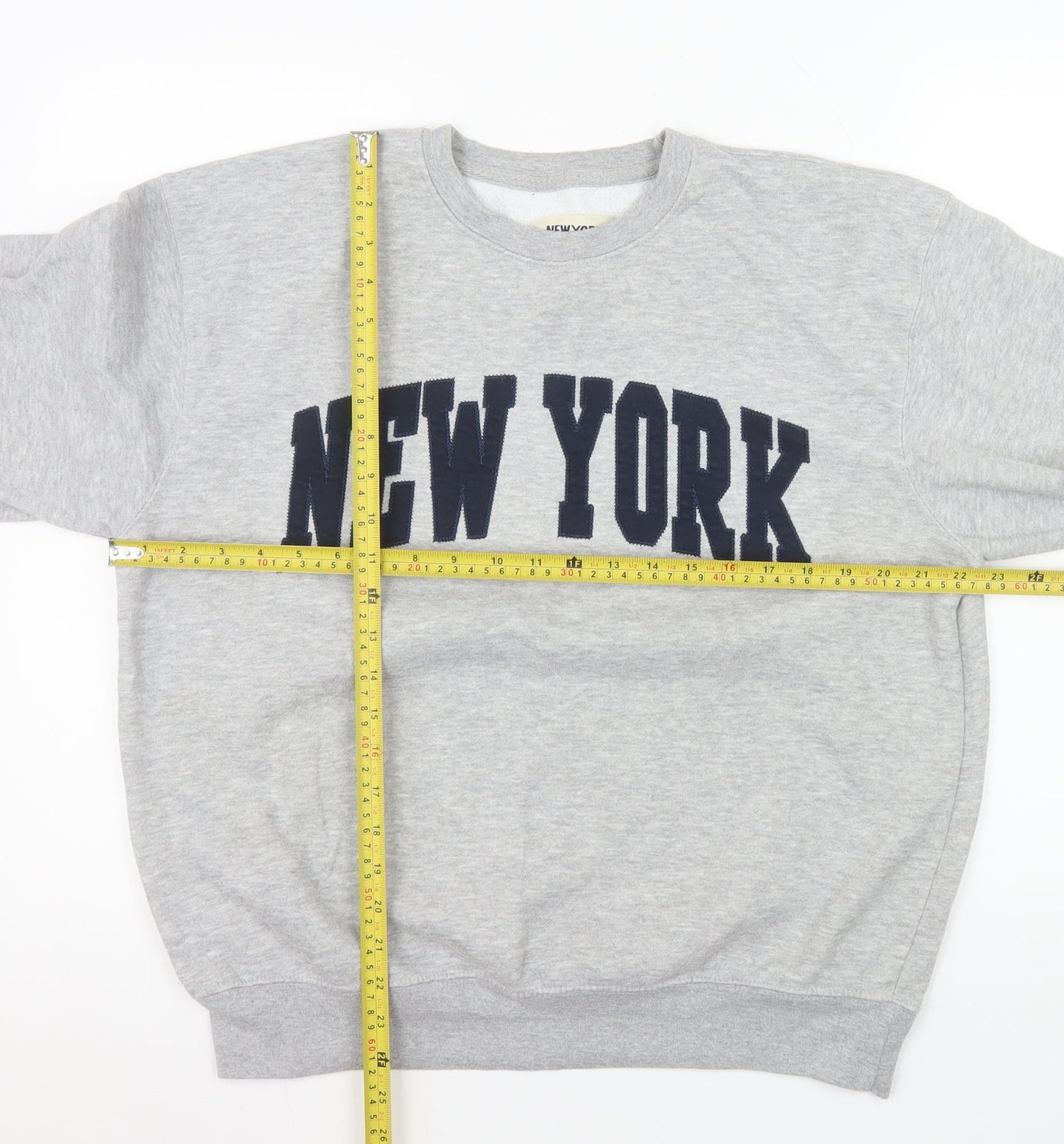 New York Popular Men's Grey Crew Neck Sweatshirt L