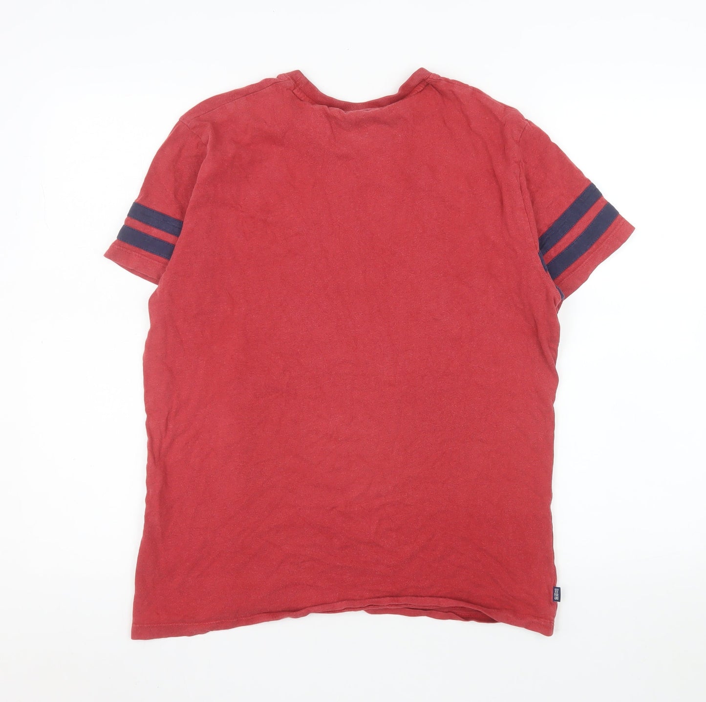 Superdry Men Red Organic Cotton Crew Neck Short Sleeve T-Shirt Size L