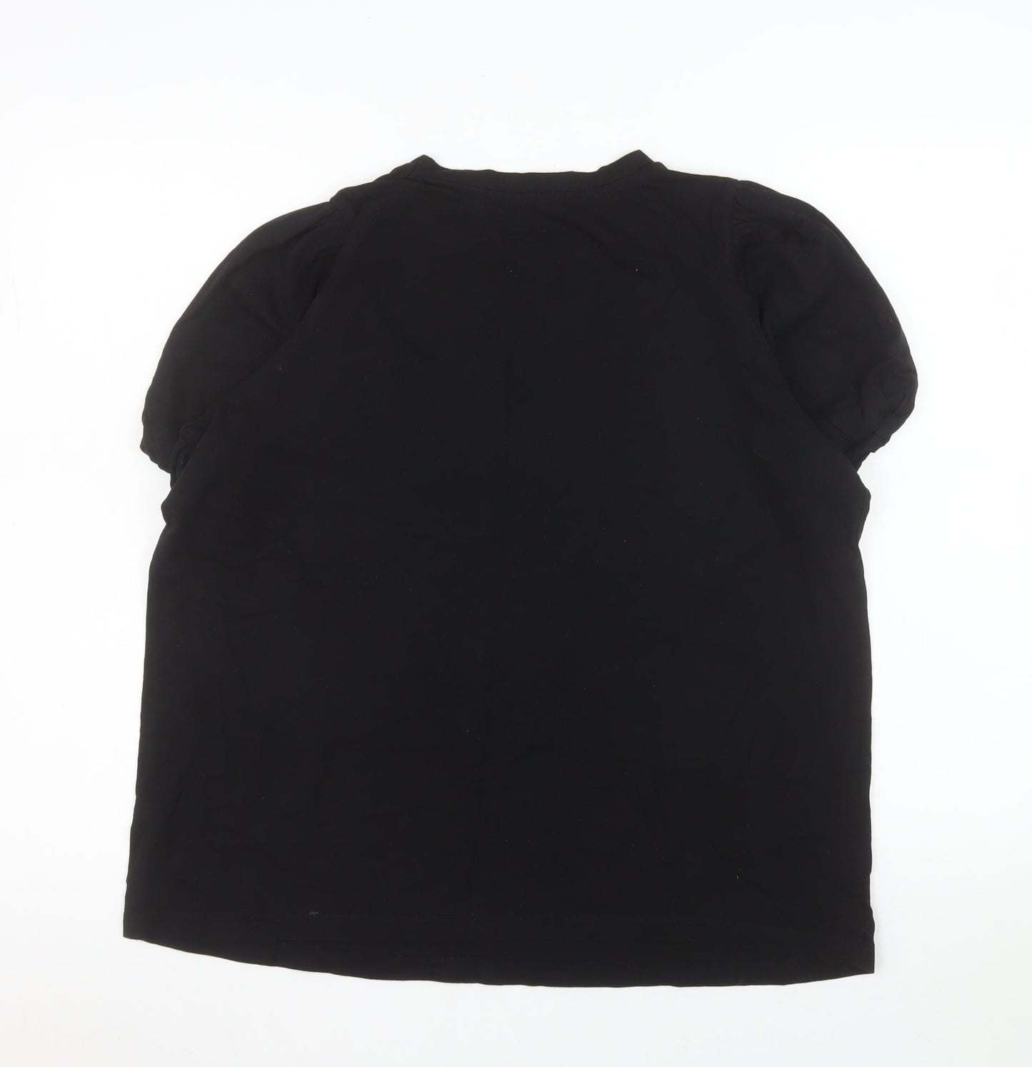 Dunnes Stores Women's Black Cotton Puff Sleeve T-Shirt Size L