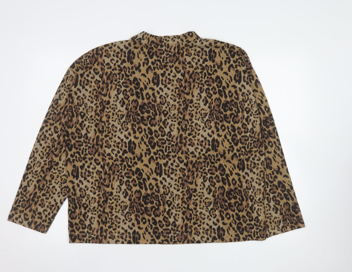 Marks and Spencer Womens Brown Leopard Print Pullover Sweatshirt Size 16