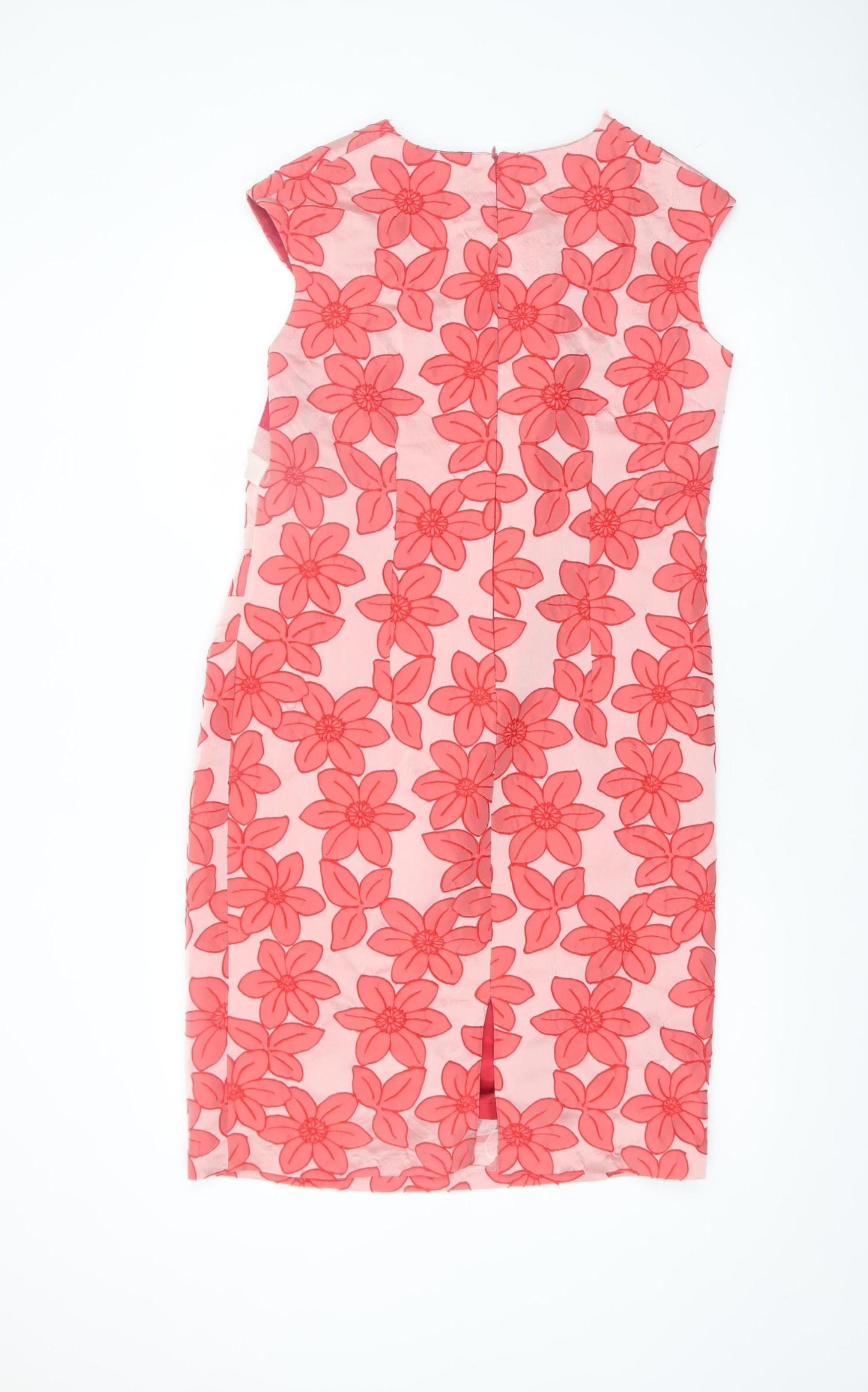Pifer & Mayka Women’s Pink Floral Sheath Dress Size 12 Knee Length